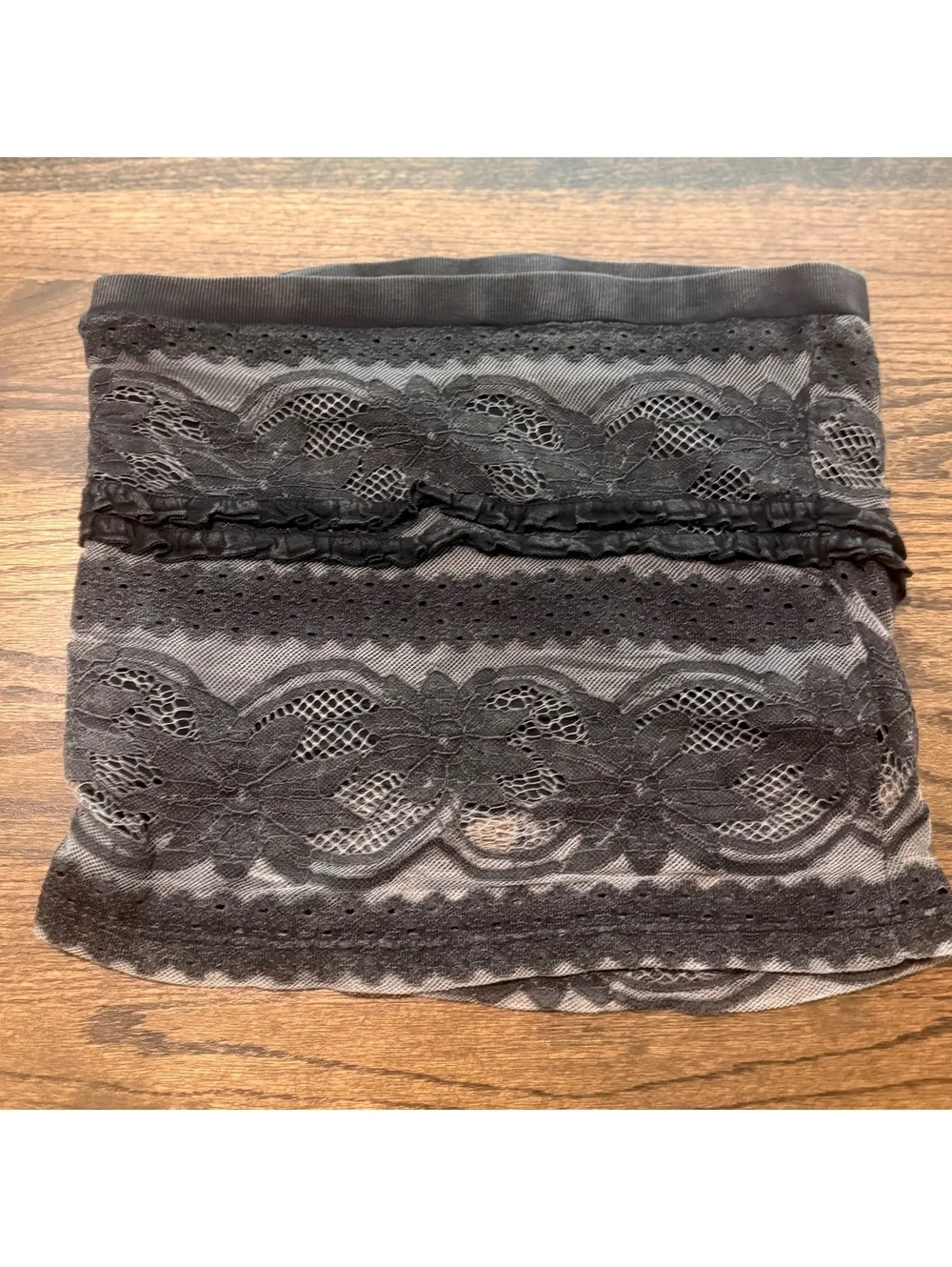 New Free People Grey Lined Lace Tube Tank Top SZ Medium